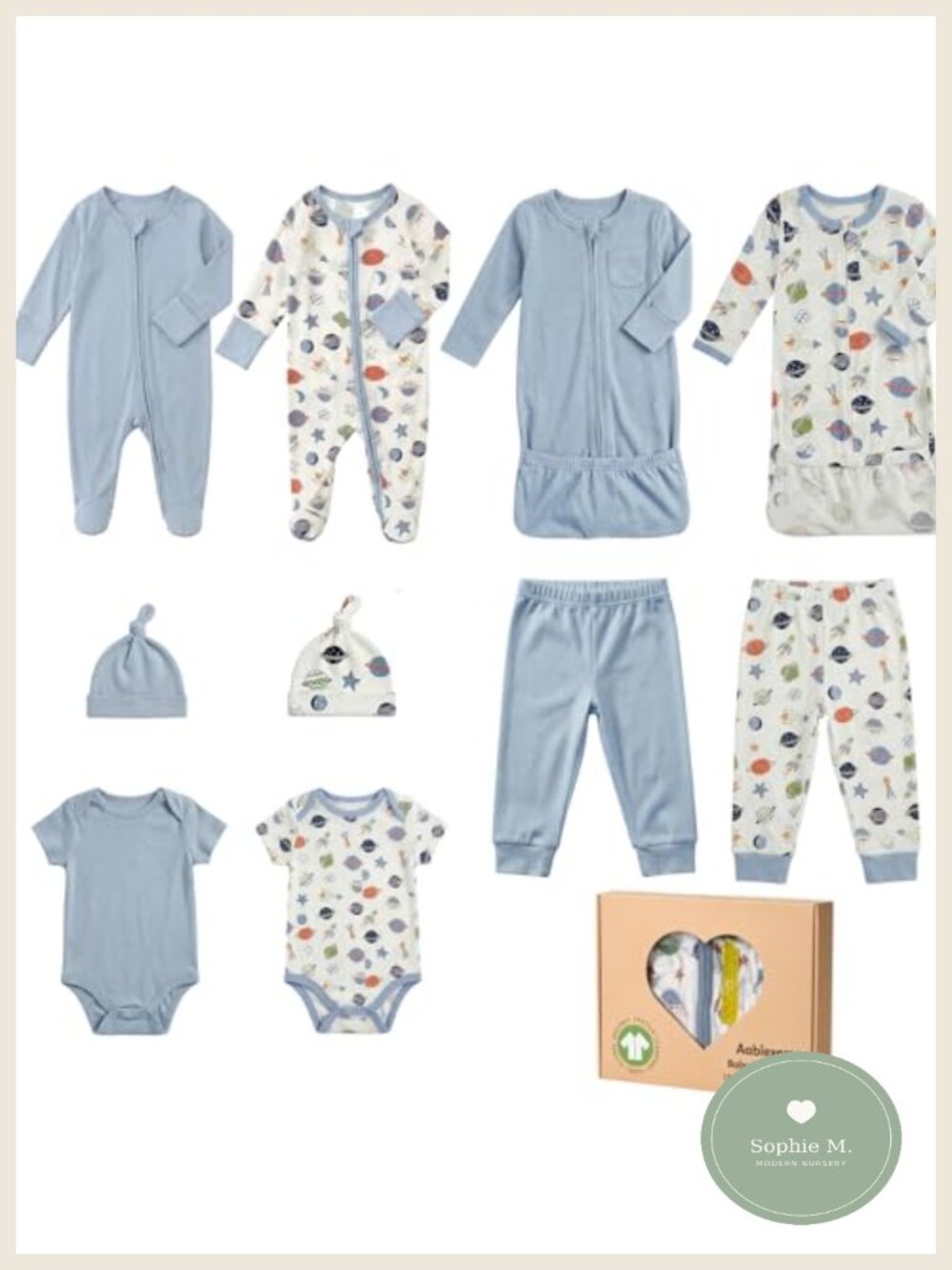 Organic Cotton Baby Layette Set 10-Piece Gender Neutral